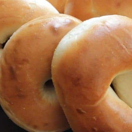 delicious bagels ready for sale stock video clip